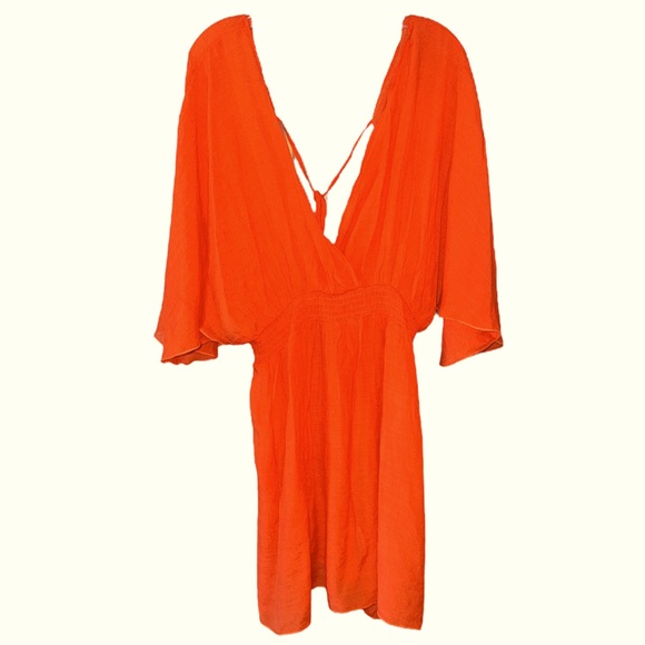 SHEIN Swim Curve Plus Size Solid Batwing Sleeve Cover‎ Up Dress - Picture 2 of 4